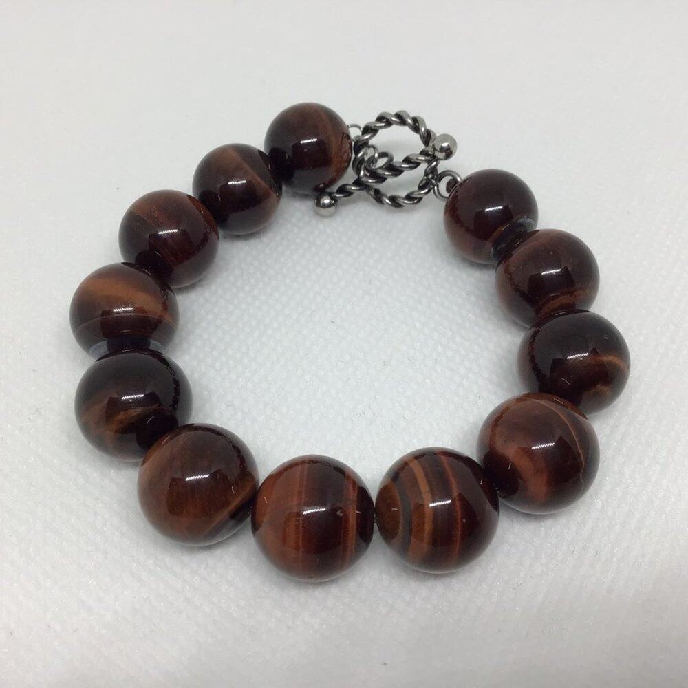 Genuine South African Tiger's Eye Bracelet-Red